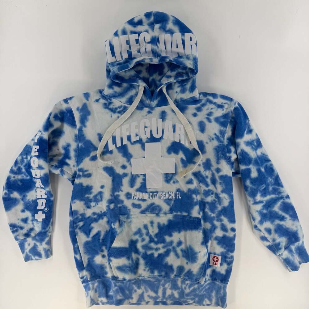 0821 Small Lifeguard Panama City Beach FL Tie-Dye Pullover Hoodie